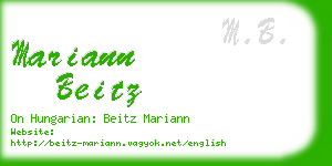 mariann beitz business card